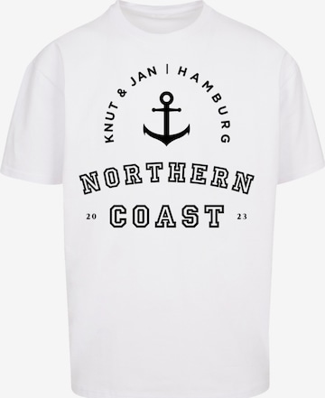 F4NT4STIC Shirt 'Northern Coast Nordsee Knut & Jan Hamburg' in White: front