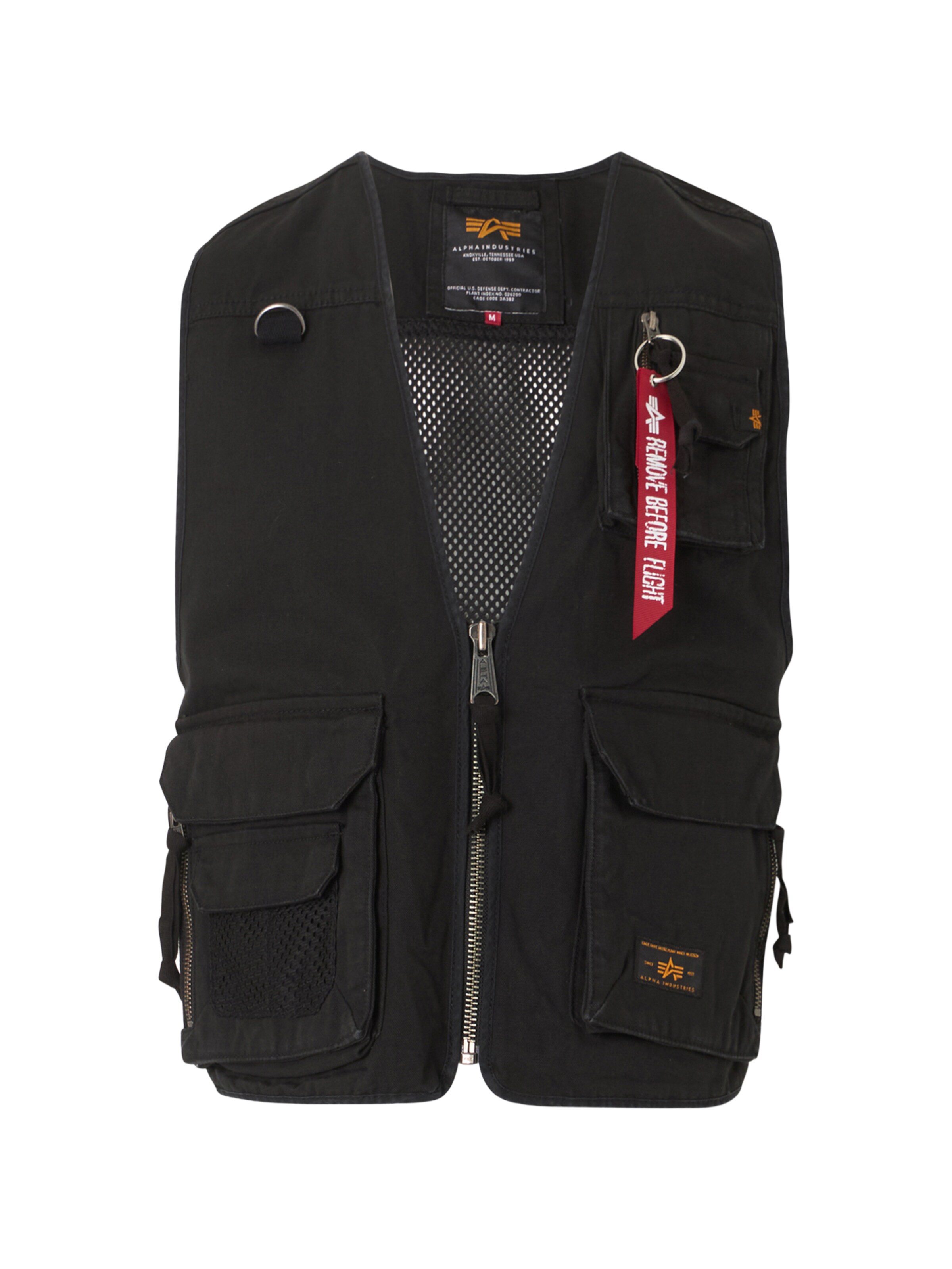 ALPHA INDUSTRIES Weste in Schwarz: Vorderseite