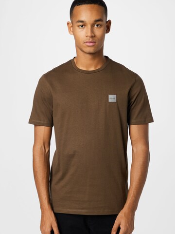 BOSS - Camiseta 'Tales 1' en marrón: frente