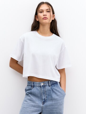 Pull&Bear Koszulka w kolorze biały: przód