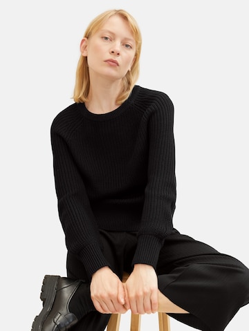 TOM TAILOR DENIM Sweater in Black