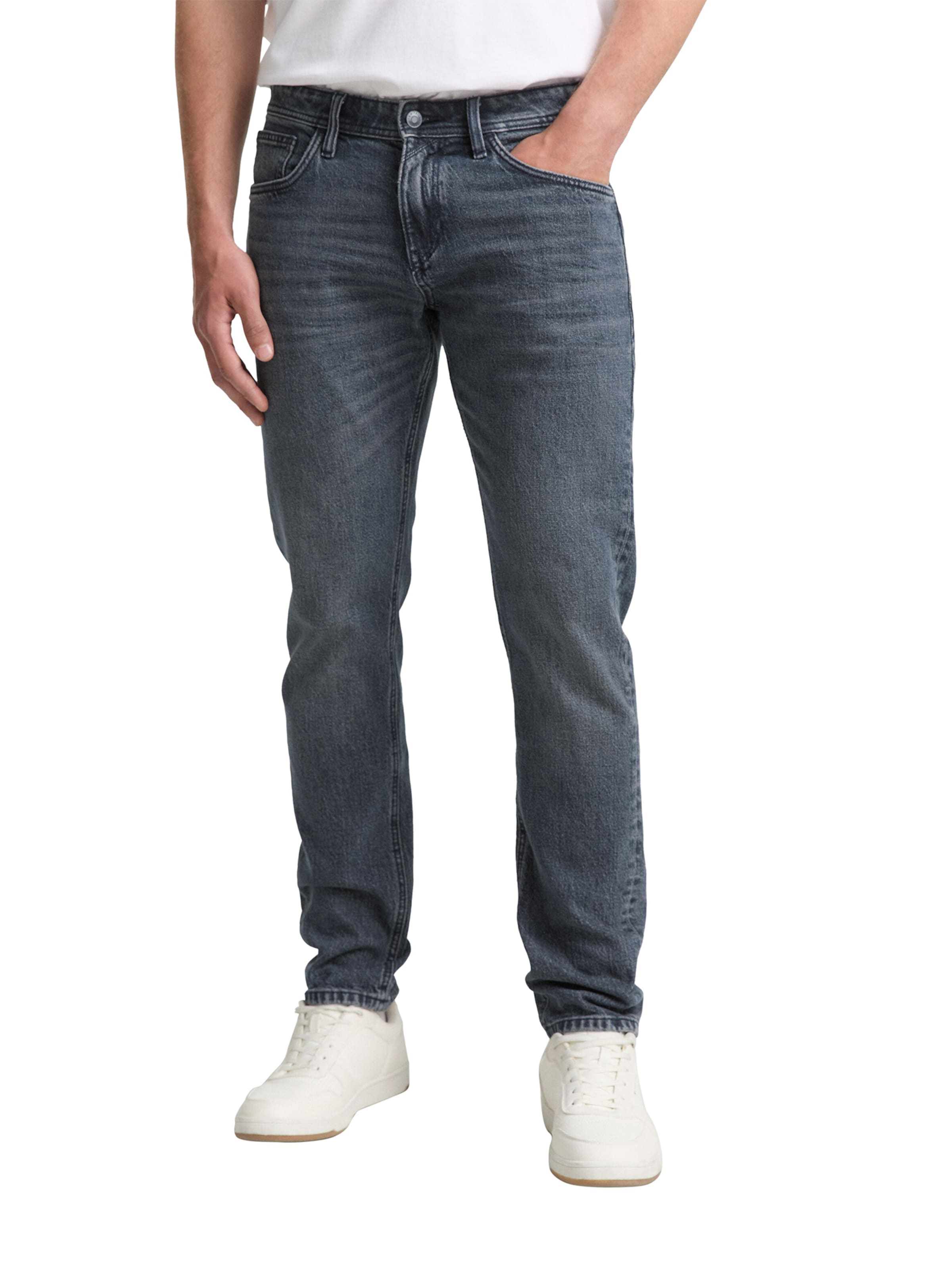 TOM TAILOR DENIM Slimfit Jeans 'Piers' in Grau: Vorderseite