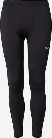 Reebok Skinny Urheiluhousut 'ATHLETE' värissä musta: etupuoli