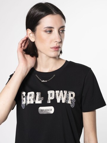 T-shirt 'Girl Power' Influencer en noir
