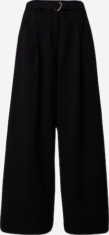 10DaysWide Leg/ Široke nogavice Hlače s naborima - crna boja: prednji dio