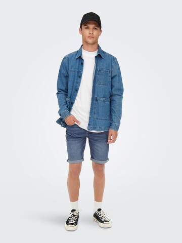 Only & Sons Regular Jeans i blå