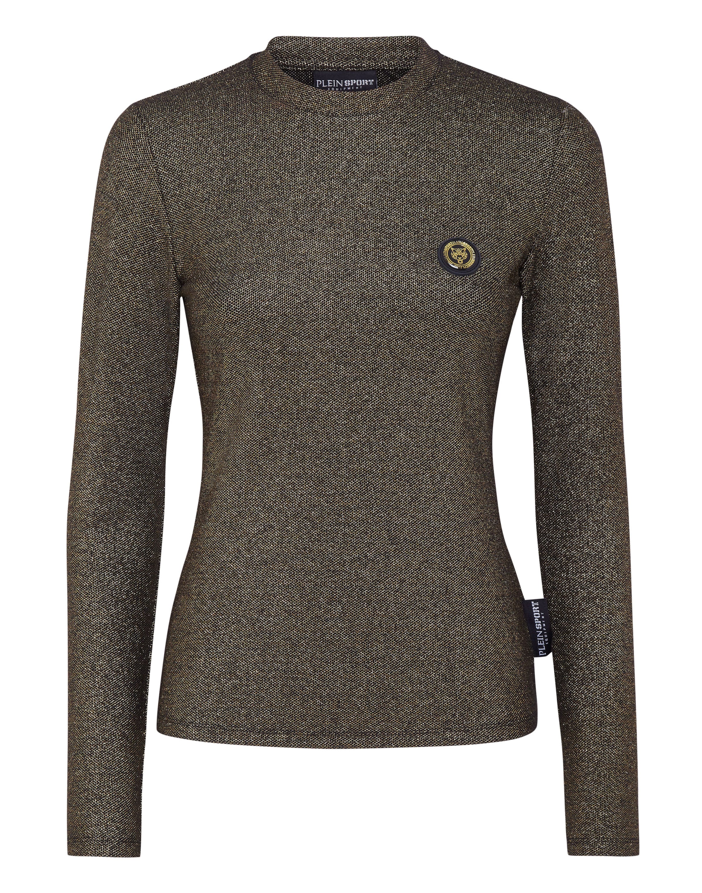 Plein Sport - Camisa 'Glitter' em verde: frente