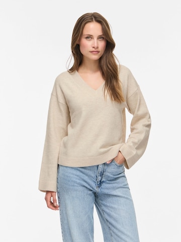 VILA Sweater 'VILiga' in Beige: front
