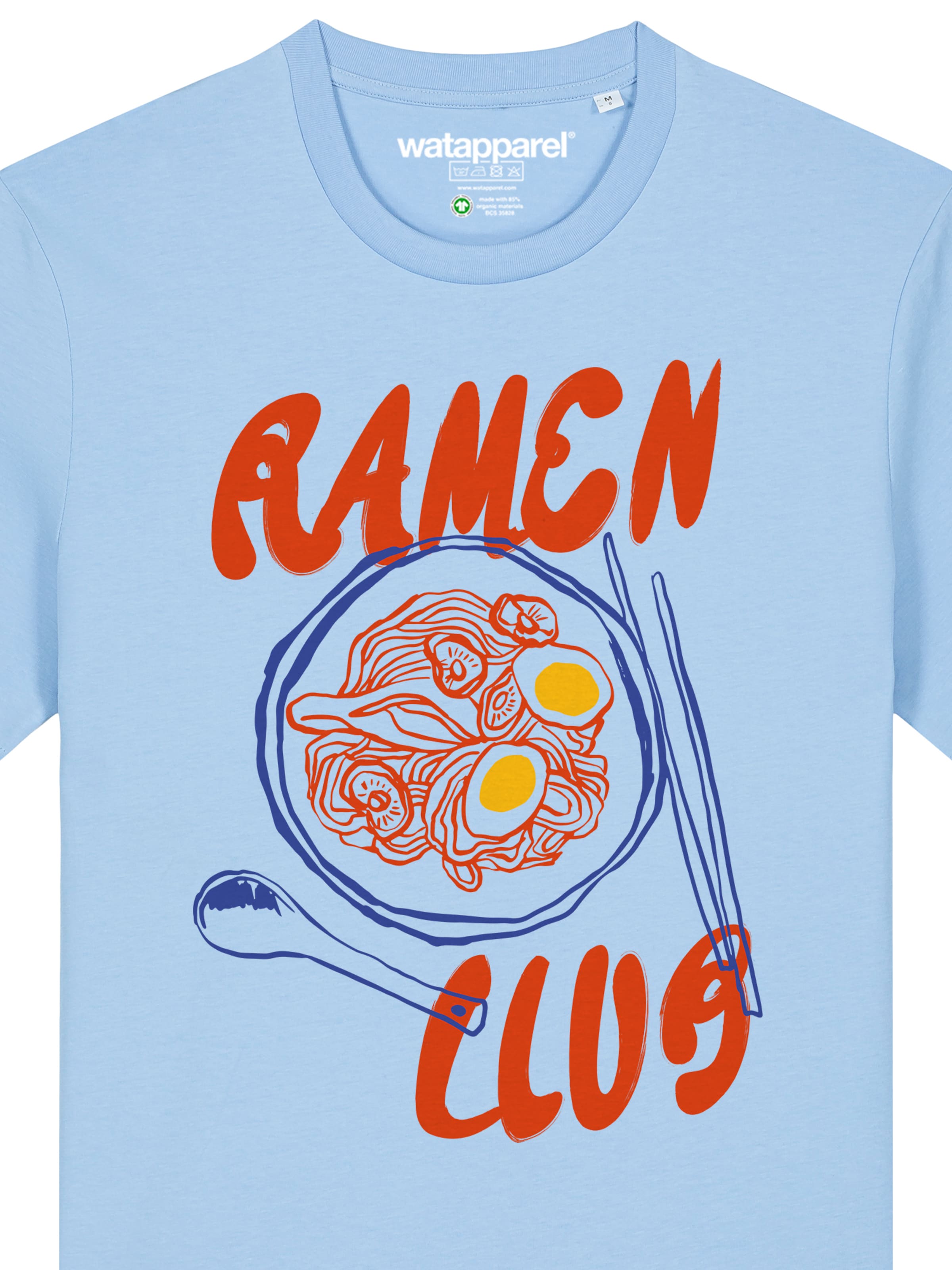 Watapparel Shirt 'Ramen Club' in Blauw