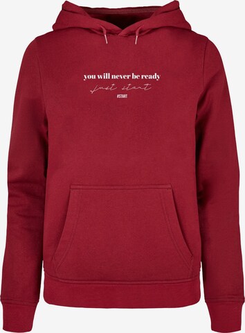 Merchcode Sweatshirt 'Just Start' in Red: front