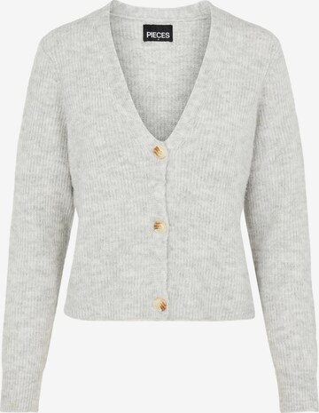 PIECES Knit Cardigan 'Ellen' in Grey: front