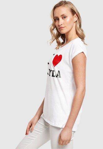 Merchcode T-Shirt 'I Love Layla' in Weiß