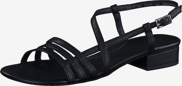 Paul Green Strap Sandals in Black: front