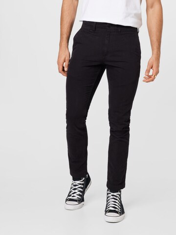 Superdry Slim fit Chino Pants 'OFFICERS' in Black: front