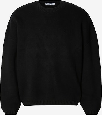 WEEKDAY Sweter w kolorze czarny: przód
