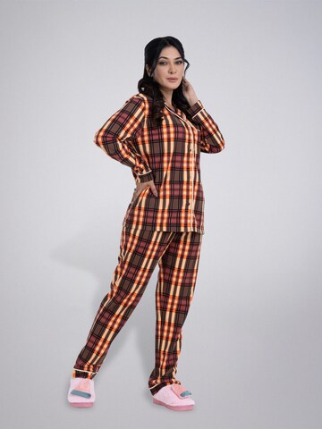 LEAFLETIC Pajama 'Leafletic Women’s Night Wear Long set' in Brown