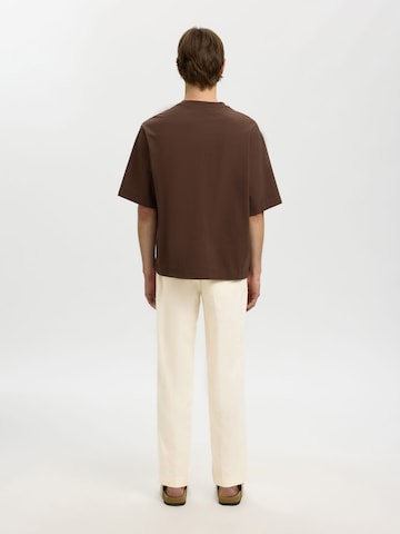 SELECTED Regular Trousers with creases in Beige