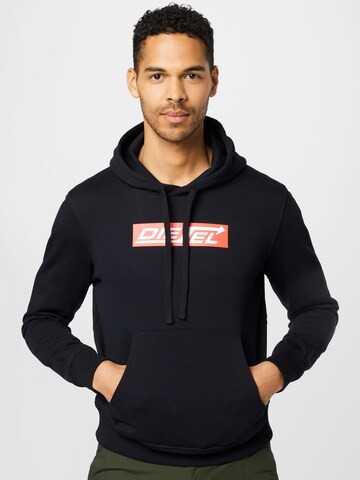 DIESEL Sweatshirt 'GINN' in Black: front