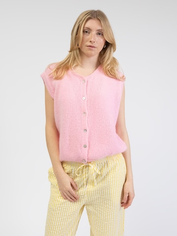 BROKE + SCHÖN Strickjacke 'Lockere Strickweste'‌‌‌‌‌‌‌‌‌‌ in Pink: Vorderseite