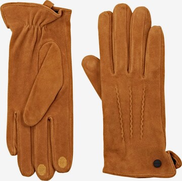 ESPRIT Full Finger Gloves in Brown: front