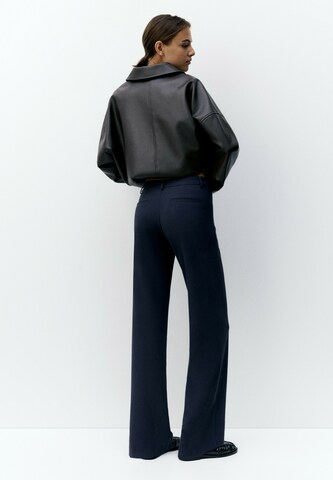 Pull&Bear Wide leg Trousers in Blue
