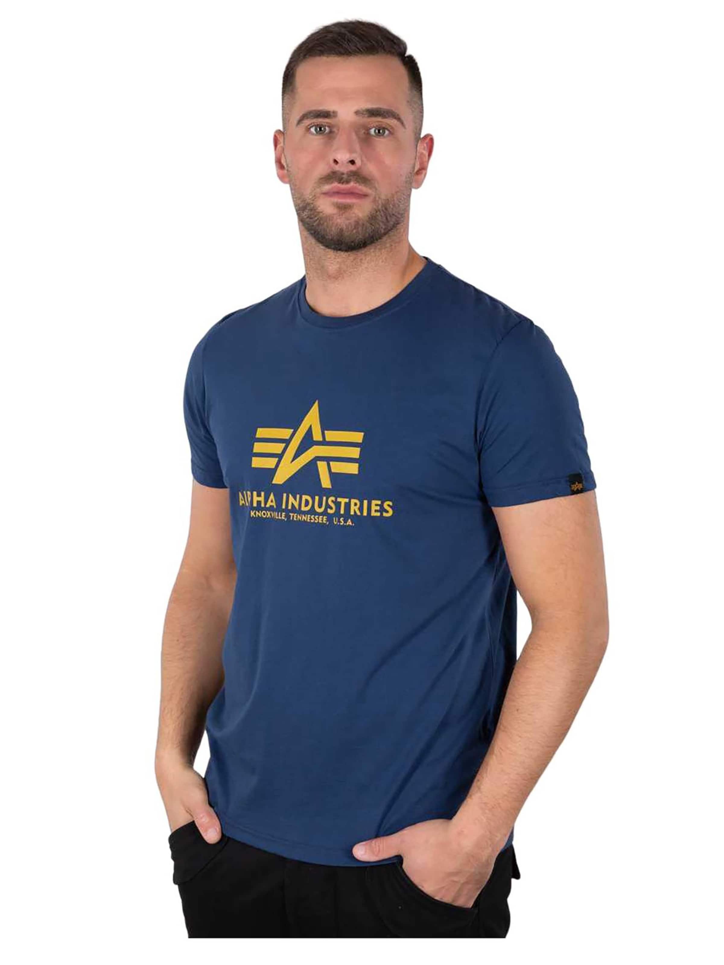 T-Shirt 'Basic' ALPHA INDUSTRIES en bleu