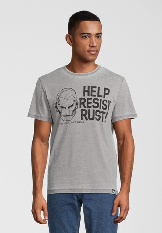 Recovered Shirt 'Marvel Help Resist Rust' in Grey: front