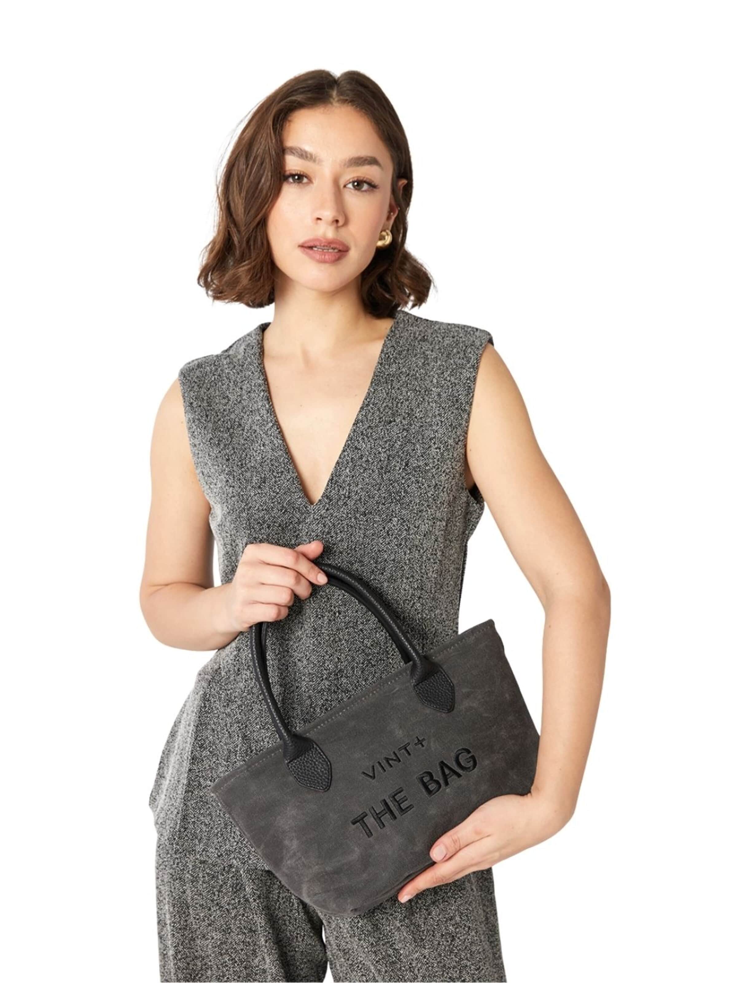 VINT+ Handbag 'Fine Bag Small' in Grey