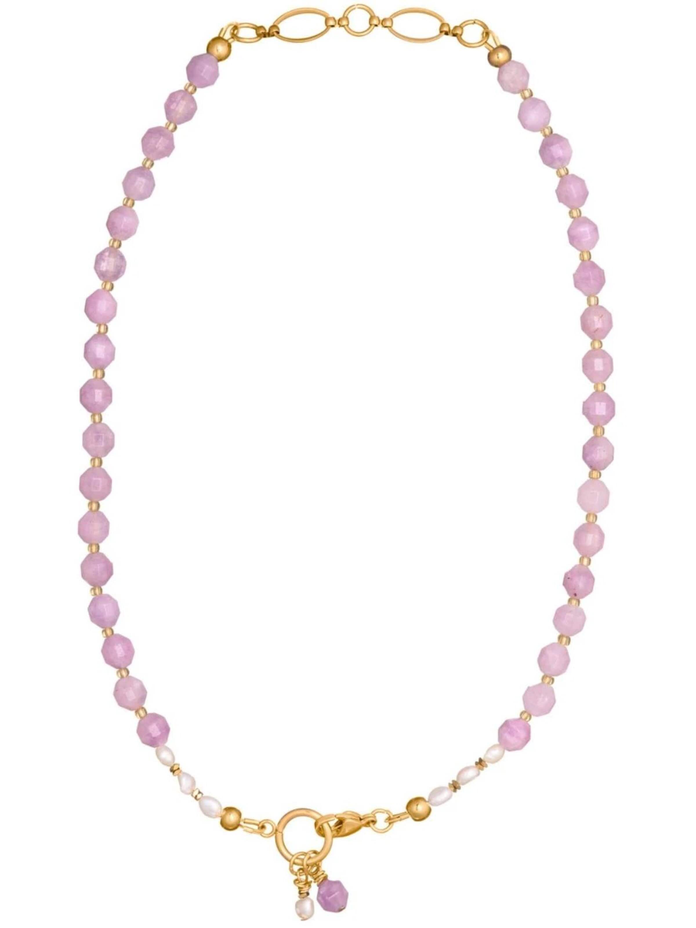 THE GEM STORIES JEWELRY Αλυσίδα 'Purple Majesty Jade Necklace' σε λιλά: μπροστά