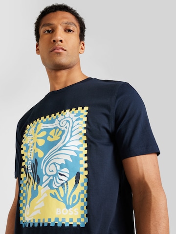 T-Shirt 'Cassette' BOSS Orange en bleu