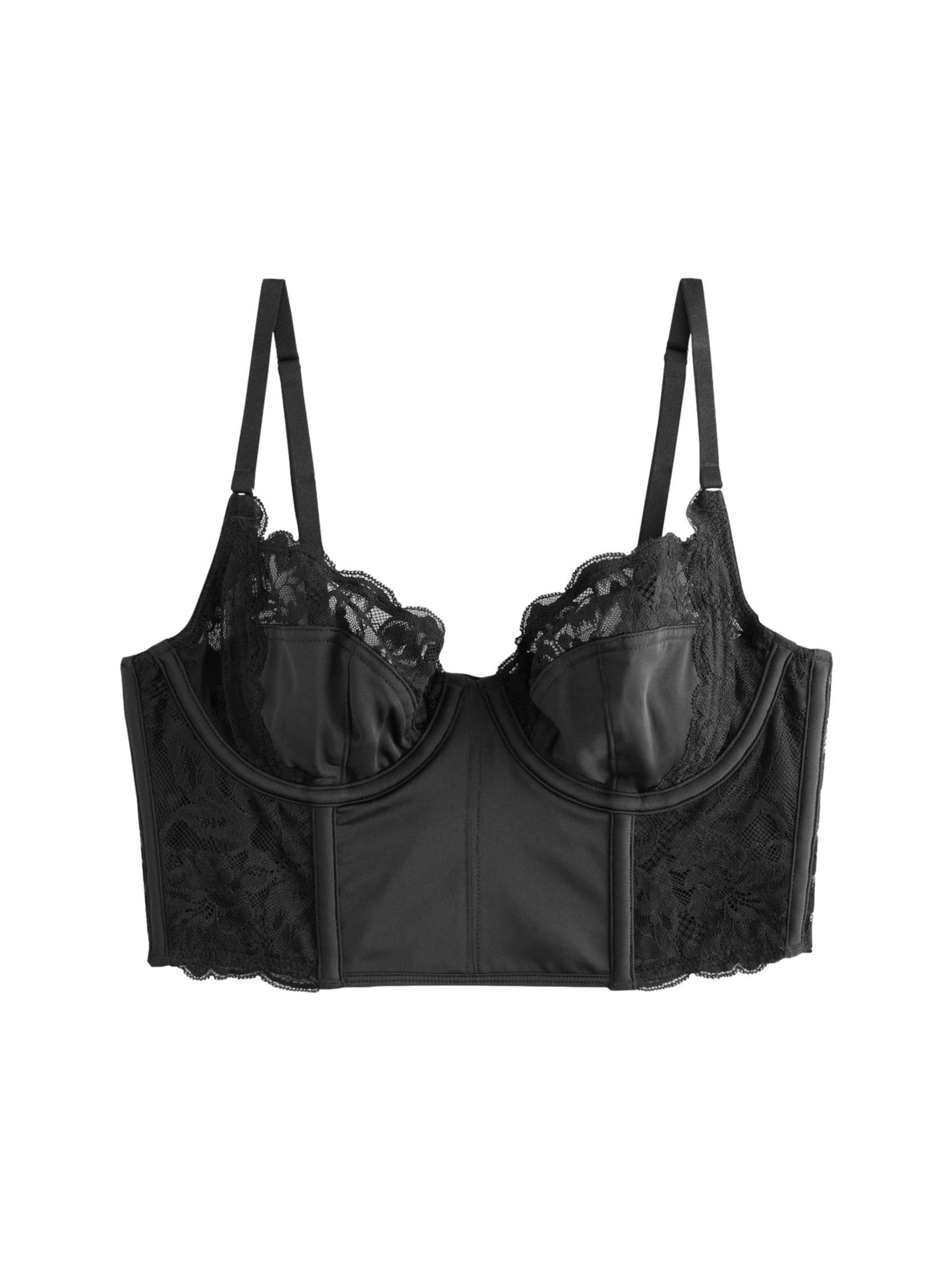 Next Õlapaelteta topp Rinnahoidja, värv must: eest vaates