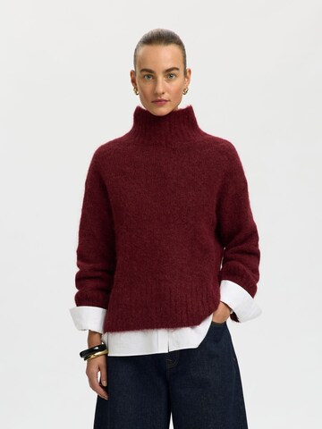 Pull-over 'SLFGABRIELLA' SELECTED en rouge : devant