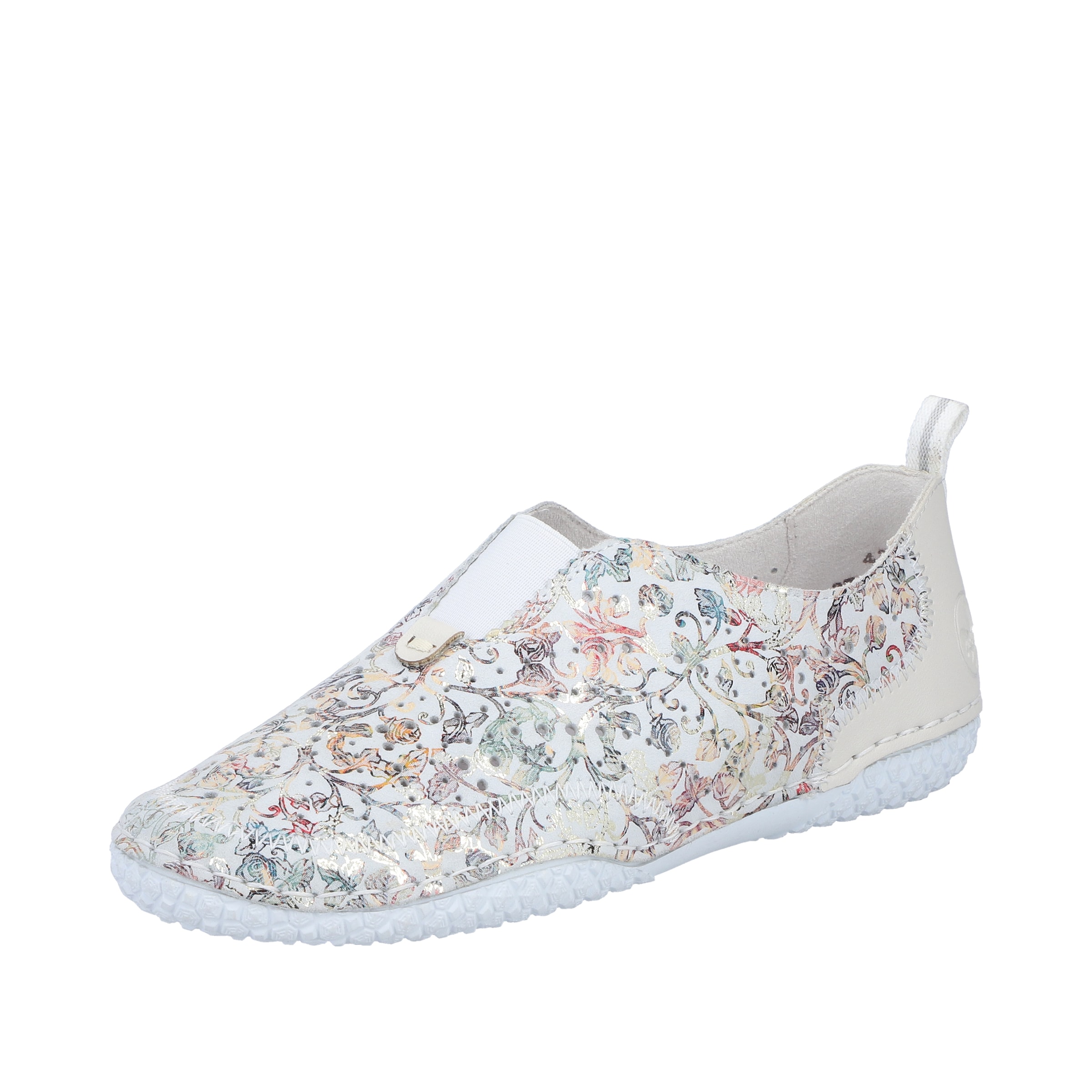 Rieker Classic Flats in White: front