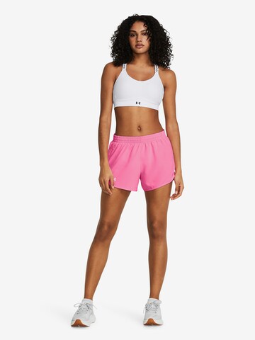 UNDER ARMOUR Regular Workout Pants 'Fly By 3' in Pink
