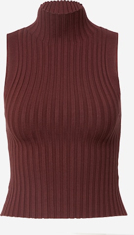 LENI KLUM x ABOUT YOU Knitted Top 'Daphne' in Brown: front