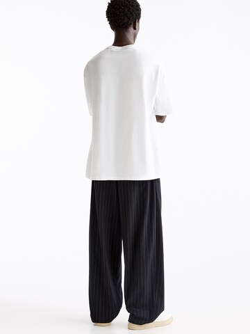 Pull&Bear Wide leg Pleat-front trousers in Blue