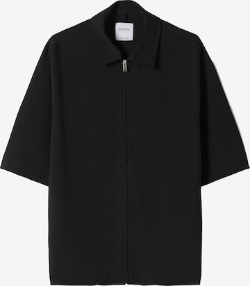 Coupe regular Chemise Bershka en noir : devant