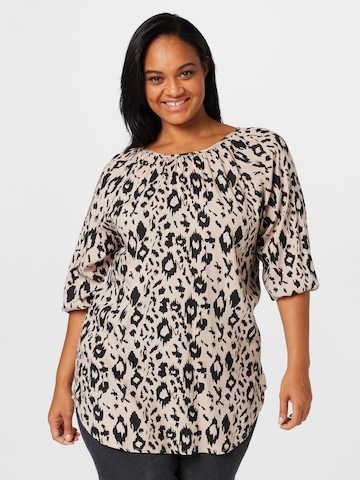 ABOUT YOU Curvy Bluse 'Talea' i beige: forside
