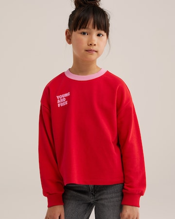 Sweat-shirt WE Fashion en rouge : devant