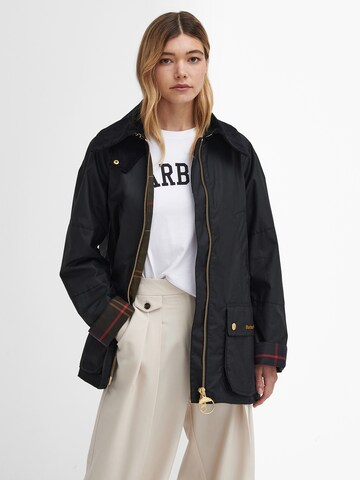 Barbour Jacke 'Allerston Wax' in Schwarz: Vorderseite