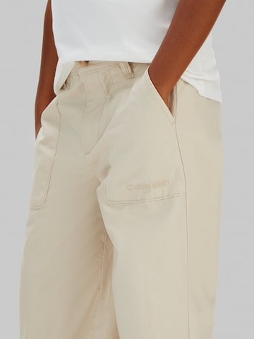 Wide Leg Pantalon Calvin Klein Jeans en beige