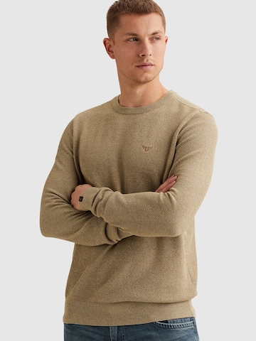 PME Legend - Jersey 'Pullover in cotton/modal with ribbed collar' en beige: frente