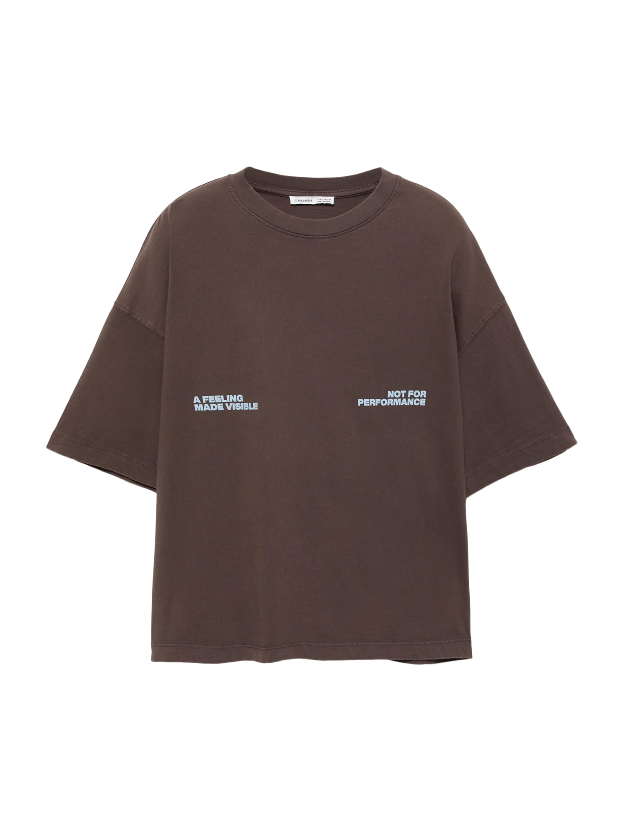 Pull&Bear Свободна дамска риза в кафяво: отпред