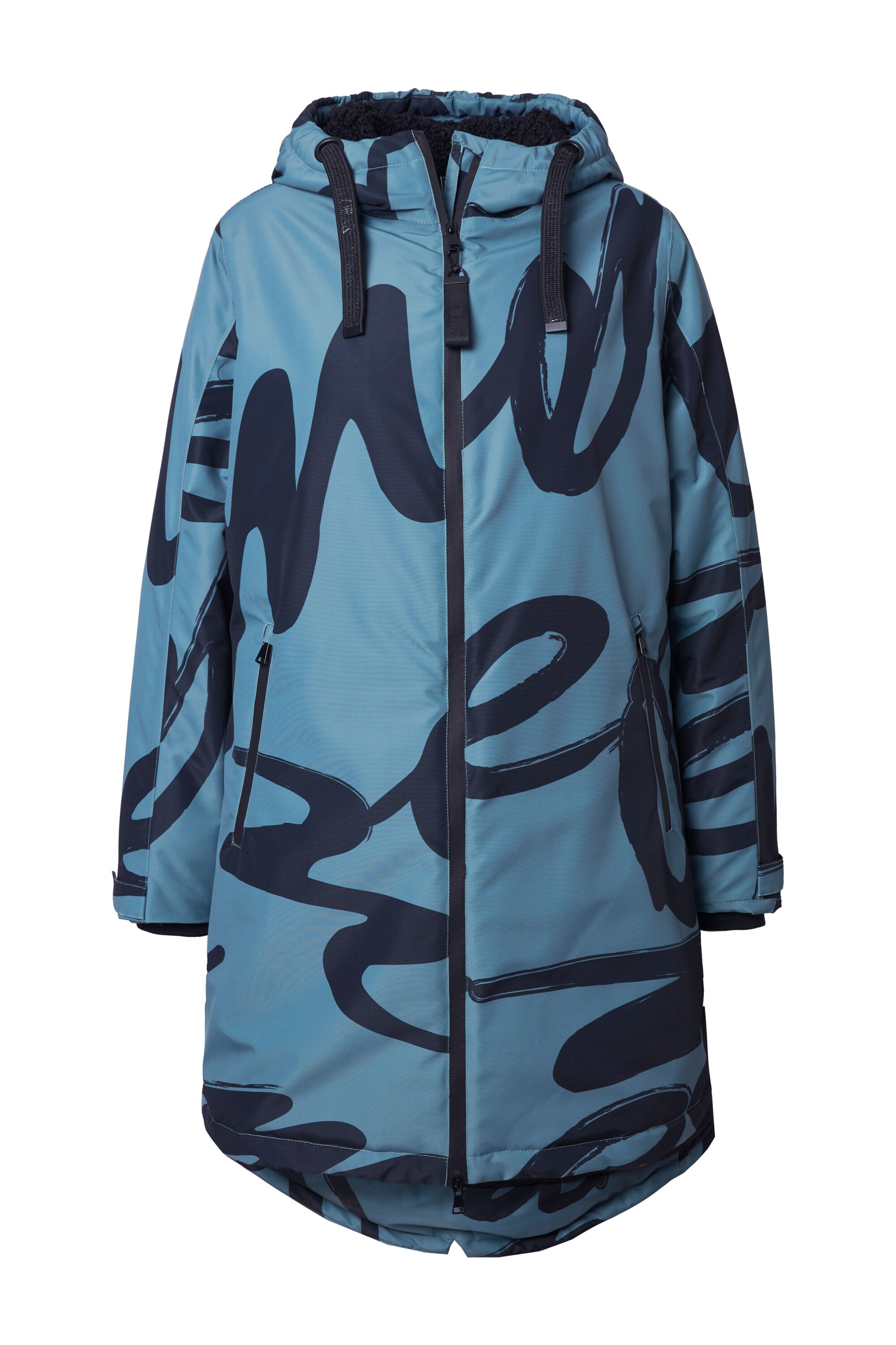 Ulla Popken Raincoat in Blue: front
