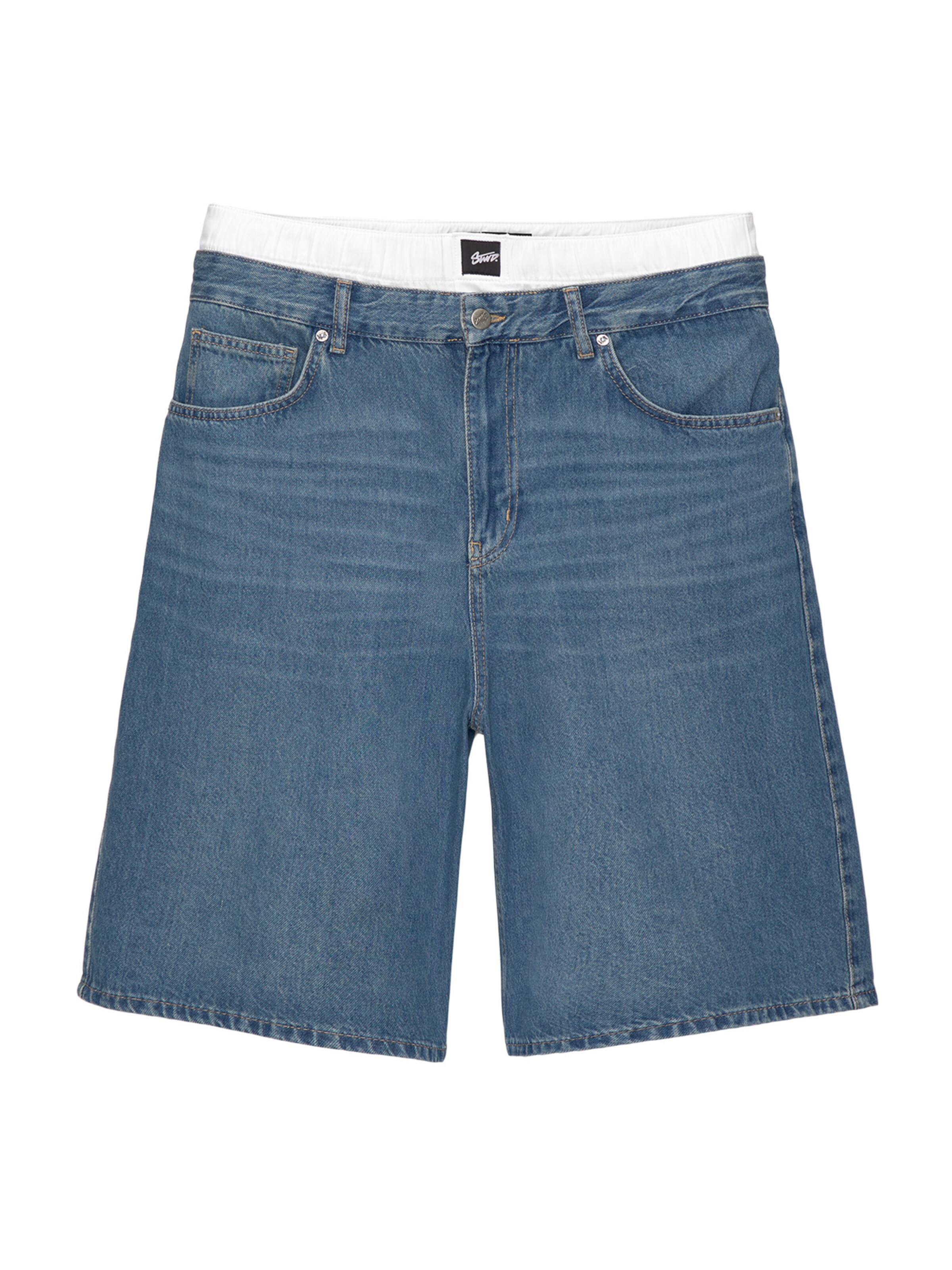 Pull&Bear Широка кройка Дънки в синьо: отпред