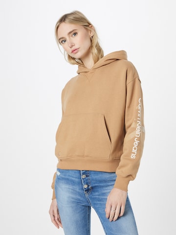 Calvin Klein Jeans Sweatshirt i beige: forside