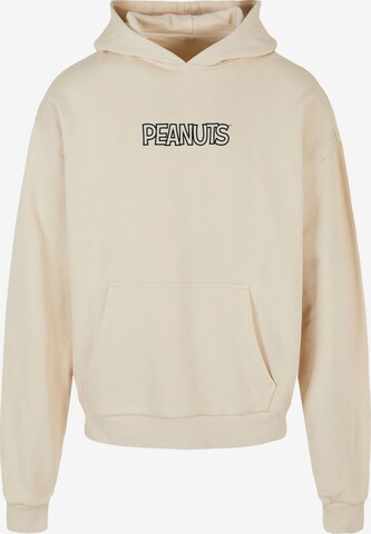 Merchcode Sweatshirt 'Peanuts - Peekaboo' in Beige: voorkant