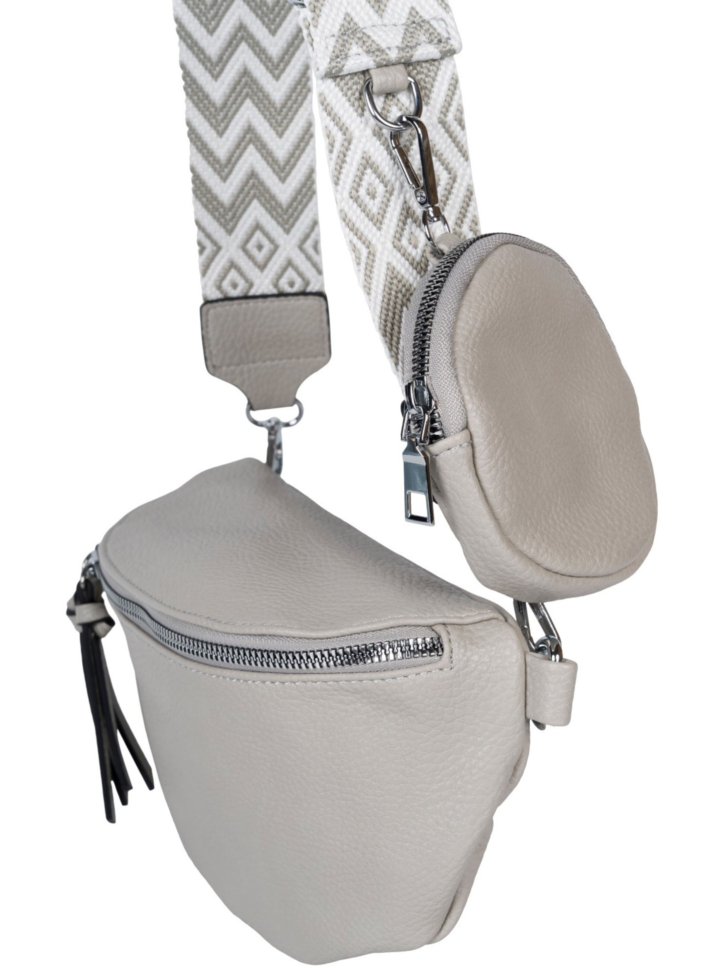 styleBREAKER Crossbody bag '2-Teiliges Set Halbmond Crossbody Bag' in Grey
