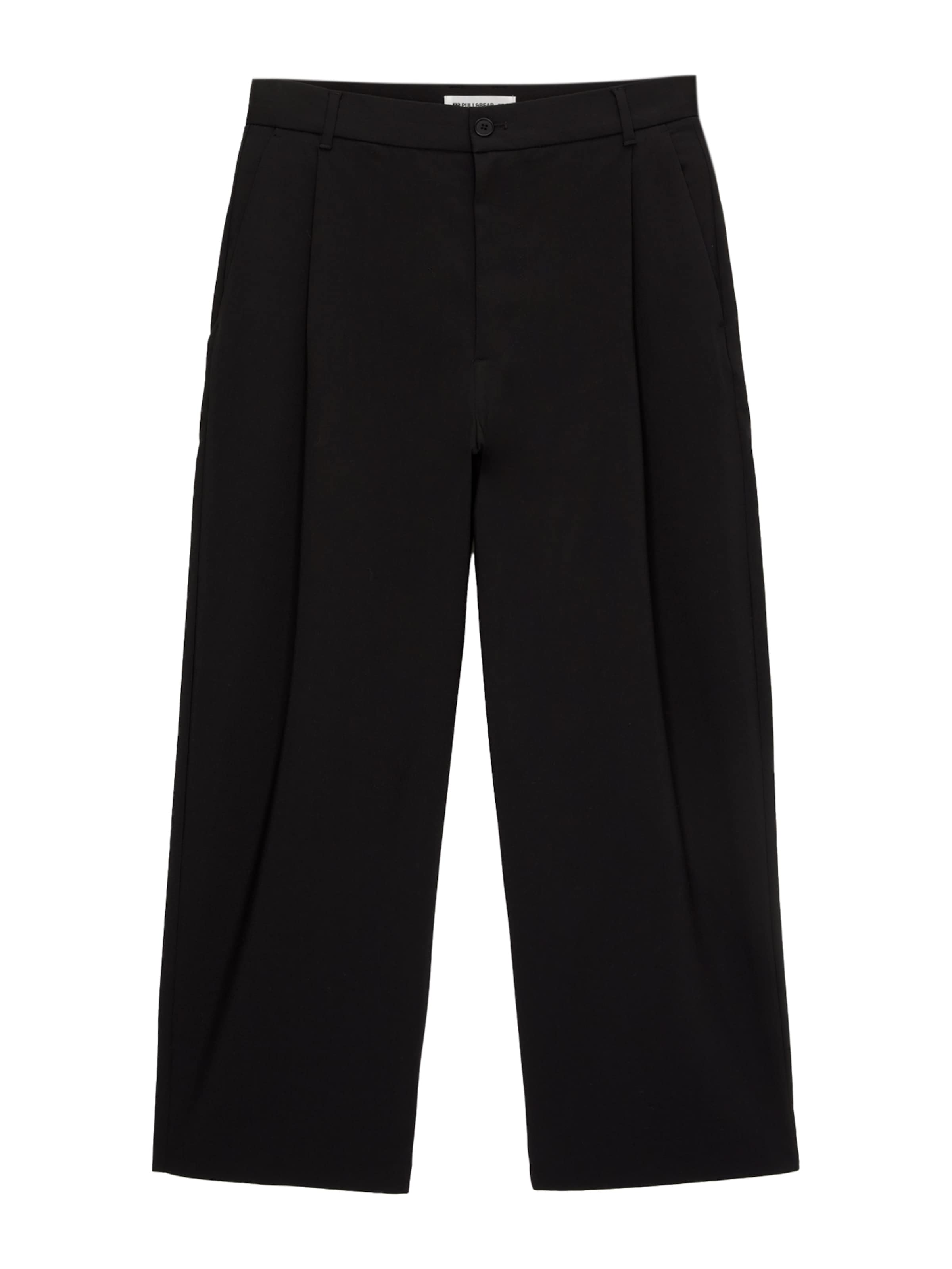 Regular Pantalon à pince Pull&Bear en noir : devant