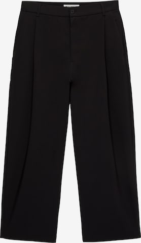 Pull&Bearregular Hlače s naborima - crna boja: prednji dio